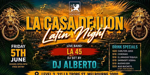 Latin Night at The Lion! La Casa De Lion
