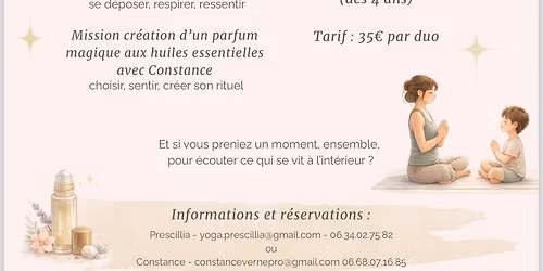 Atelier (grand) parent\/enfant : yoga et mission creation roll-on huiles essentielles