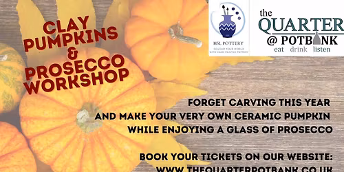 Build your own ceramic pumpkin with a glass of bubbly on the side