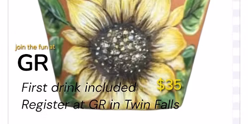 Paint & Sip sunflower pot 