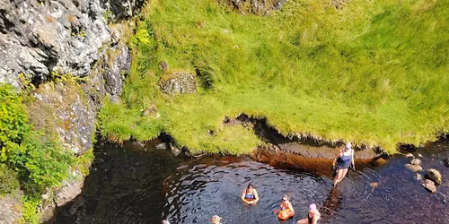 short hike and waterfall swim.