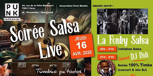 Soir\u00e9e Salsa Live (Paris 11e) - Asso Paris Mambo