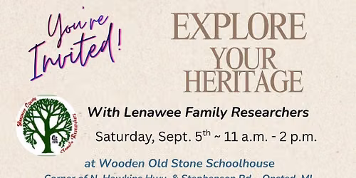 September Wooden Open House & Family Heritage Help