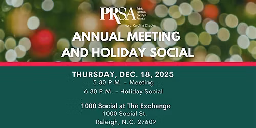 NCPRSA Annual Meeting + Holiday Social
