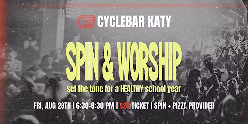 Worship Spin Class + Pizza + Treats by Brit's Batch at CycleBar Katy