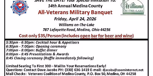Fourteenth Annual Medina County All-Veterans Military Banquet