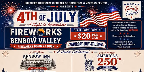 20th Annual Benbow Valley 4th of July Fireworks Show
