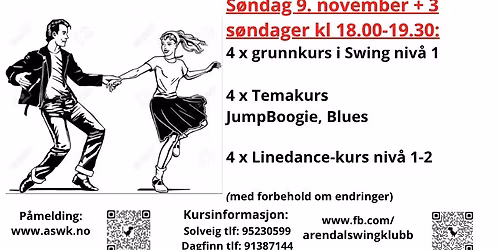 Kurs i swing, jumpBoogie og Linedance i november