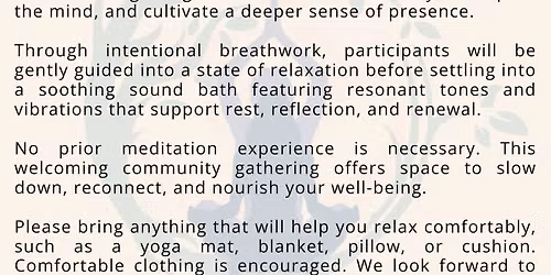 Finding Stillness: A Breathing Meditation and Sound Journey