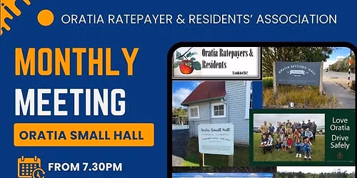 ORRA Monthly Meeting (September 2026) - SMALL HALL