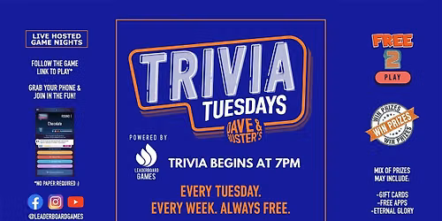 Trivia Night | Dave & Buster's Rancho Mirage CA - TUE 7p @LeaderboardGames