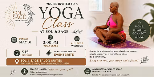 Sunday Reset Yoga at Sol & Sage