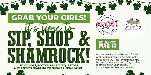 Sip, Shop & Shamrock Boutique Bus Bash\ud83c\udf40