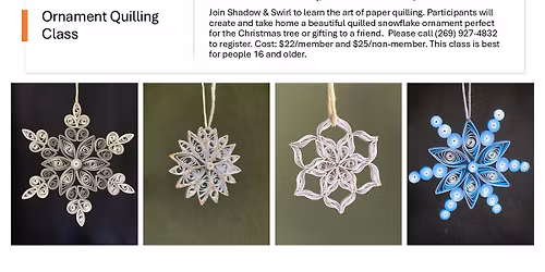 Ornament Quilling Class