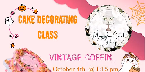 VINTAGE COFFIN CAKE DECORATING CLASS \ud83d\udd77\ufe0f