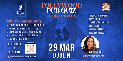 Tollywood Pub Quiz Dublin - SpeedQuizzing For Telugu Folks in Dublin