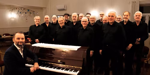 Konsert og allsang med Hurrah\u00f8let Mannskor og Mr Pianoman