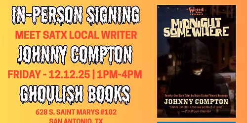 In-Person Signing with Local Horror Writer Johnny Compton