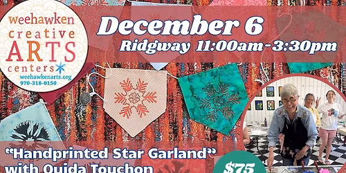 "HAND PRINTED COTTON STAR GARLANDS\u201d WITH OUIDA TOUCHON