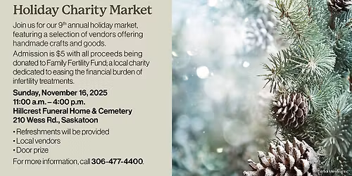 Holiday Charity Market at Hillcrest FH & Cemetery