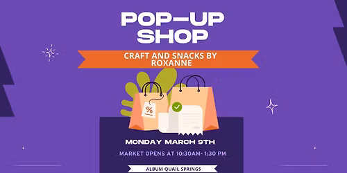 Craft and Snacks Pop Up Shop