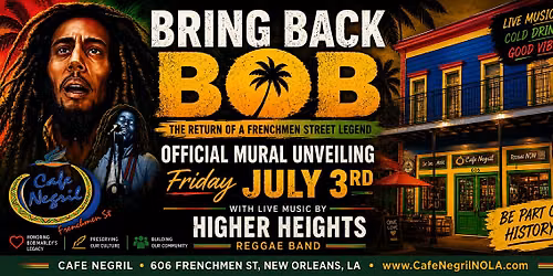 Bring Back Bob Official Mural Unveiling with music by Higher Heights Reggae