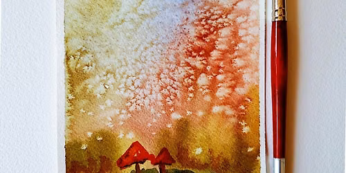 Mini Watercolor Mushroom Landscapes