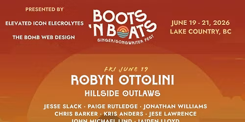 Boots N Boats Singer\/ Songwriter Fest - Lake Country 2026