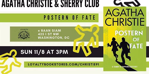 Agatha Christie + Sherry Club Chats Postern of Fate
