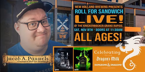 \ud83c\udfb2 New Holland Brewing Presents: Roll for Sandwich LIVE! \ud83c\udfb2