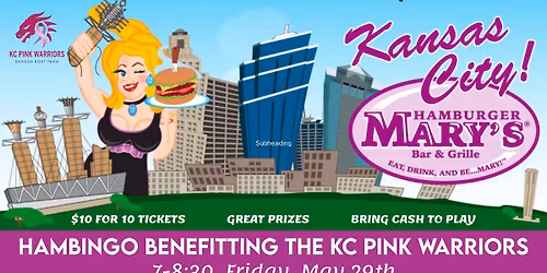 Charity HamBINGO (benefiting KC Pink Warriors Dragon Boat Team)