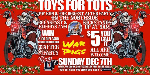 Toys For Tots Run & Afterparty Warpigs Live at Tony D's