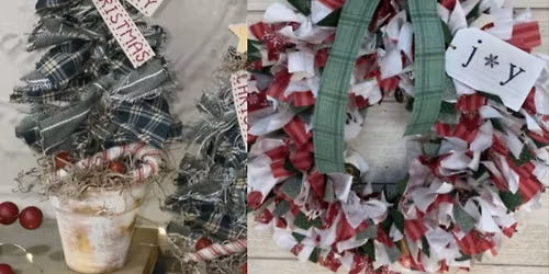 Fabric Wreath or Tree(Christmas, winter, Chiefs, Grinch, etc themed)