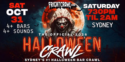The Fright Crawl | Sydney's #1 Halloween Bar Crawl 2026 | Sat, Oct 31