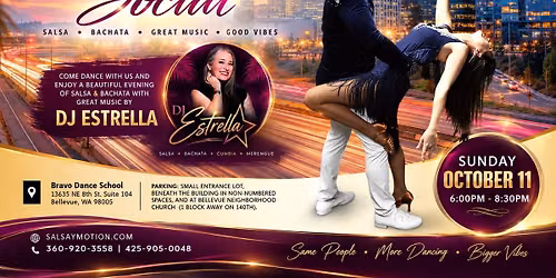 \ud83c\udf1f Sunday Sunset Salsa & Bachata Social \ud83c\udf1f DJ Estrella