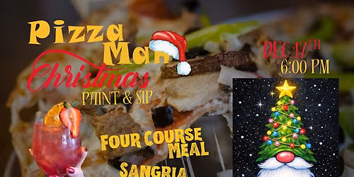Christmas at Pizza Man Four Course Wine and Paint