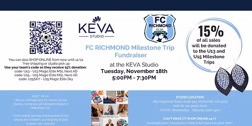 Fundraiser for FC Richmond U13 and U15 Teams 
