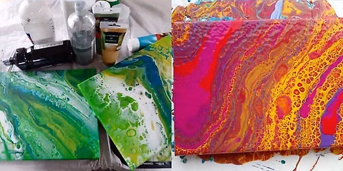 Duo workshop Acryl gieten \/ acryl pouring