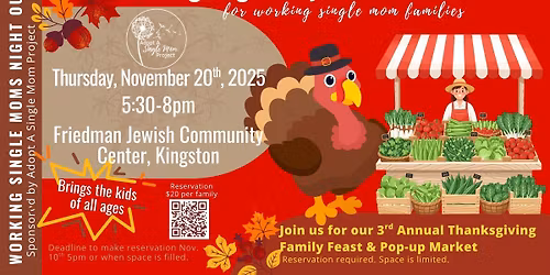 ThanksGiving Family Feast Social & Pop-up Market for working single mom families