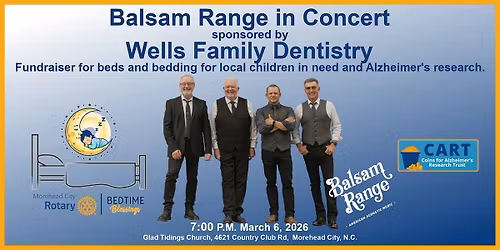 Balsam Range in Concert sponsored by Wells Family Dentistry