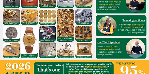 Antiques and Jewellery Valuation + Buying Event, Lichfield Golf & Country Club