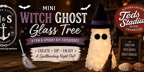 10\/13\/25 6-9pm, 6" Mini Witch Ghost Glass Tree Workshop at Ted's Stadium Kitchen & Pub