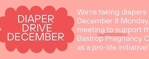 December Diaper Drive & Monthly Meet! 
