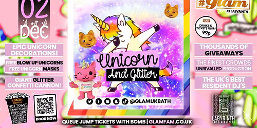 Glam \ud83e\udd84 UNICORN & GLITTER PARTY\ud83e\udd84 | Bath's Best Student Night! Every Tuesday at Labyrinth! \ud83d\ude3b