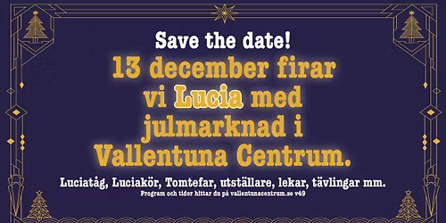 Lucia och julmarknad i Vallentuna centrum