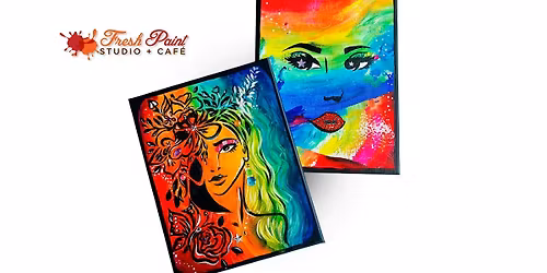 Paint Night - Dazzling Glam Stencil Portraits Acrylic Painting Workshop