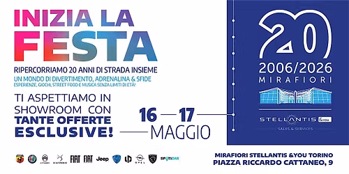 20 anni da Mirafiori Stellantis &You a Torino