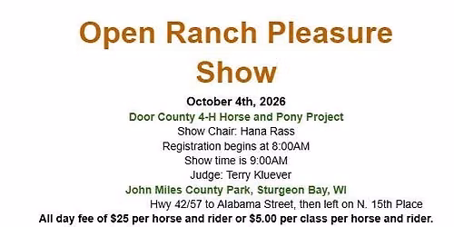 Door County 4-H Open Ranch Pleasure Show