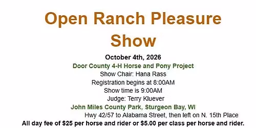Door County 4-H Open Ranch Pleasure Show