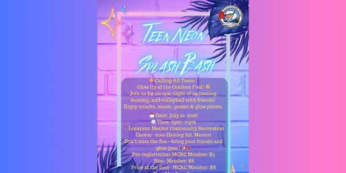 Teen Neon Splash Bash